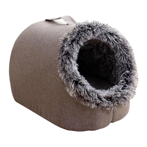 Winterwarmes Haustiernest - Wärmeerhaltungskatzen-Plüsch-Cosy-House-Outdoor-tragbare Tasche - Ruheprodukte für Katzen für Garten, Reisen, Wohnzimmer, Schlafzimmer, Balkon, Camping Aallyn von AALLYN