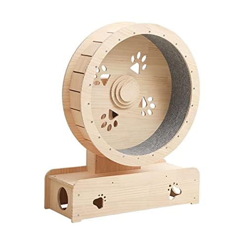 Katzenrad Trainingsgerät Haustier Laufband Maschine Massivholz Roller Katzenspielzeug Katzenkratzbrett Haustier Spielzeug Laufband mit Teppich Laufbahn von AAPIE