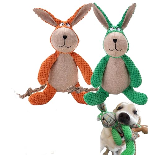 AAPIKA RobustRabbit - Entwickelt für schwere Kauer, robustes Kaninchen-Hunde-Kauspielzeug, unzerstörbares Plüsch-Hundespielzeug für aggressive Kauer (A+B) von AAPIKA