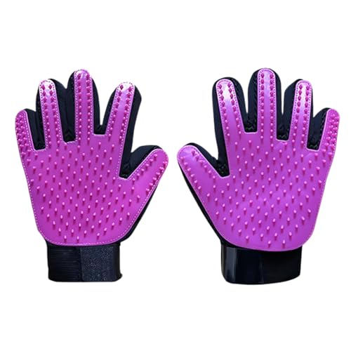 AASPIRE PETS Tierhaarentferner Handschuhe - Sanfte Haarausfallbürsten für Hunde, Katzen & Pferde - 1 Paar für langes & kurzes Haar (lila) von AASPIRE PETS