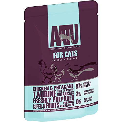 AATU 97/3 Katzenfutter Nass Getreidefrei - Ente mit Fasan, Hoher Fleischanteil, ohne künstliche Geschmacksverstärker, 16 x 85g von AATU