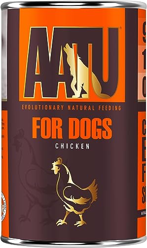 AATU Nassfutter für Hunde, 90/10 Hundefutter Nass mit Hühnerfleisch, Hundefutter Getreidefrei mit Hohem Proteingehalt, Natürliche Tiernahrung für Ausgewachsene Hunde Aller Rassen, (6 x 4000 g) von AATU