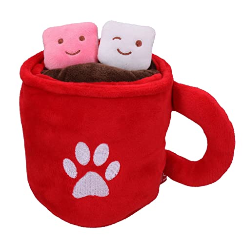 AB TOOLS Dog Mellow Coco Tasse mit Quietschelement, Hunde Kuscheltier Spielzeug, Geschenk von AB TOOLS