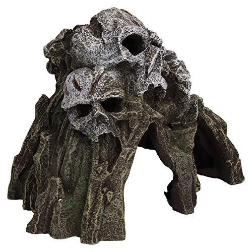 AB Tools Aquatische Einrichtung Skull Mountain Aquarium-Verzierung Medium 21x13x15cm von AB Tools