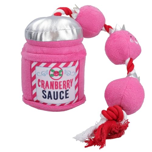 AB Tools Hundespielzeug mit Cranberry-Sauce, Plüsch-Spielzeug, quietschendes Seil von AB Tools