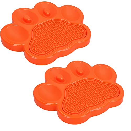 AB Tools Interaktive Hunde-Futterstation und Leckmatte, Orange, 2 Stück von AB Tools