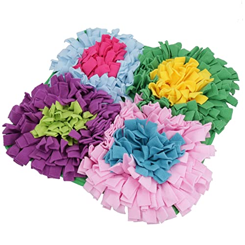 AB Tools Multi Flower Dog Fluffle Treat Finder Rummaging Mat Interactive Dog Puzzle Dog Toy von AB Tools