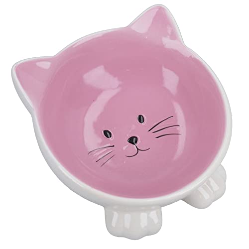 Katzengesichtsnapf, Futternapf, Wasserplatte, Kätzchen, 16,5 cm, Rosa und Weiß von AB TOOLS