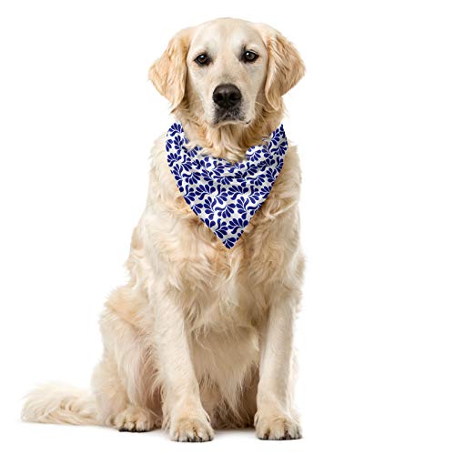 ABAKUHAUS Abstrakt Hundehalsband Bandanas, Blau Weiß von ABAKUHAUS