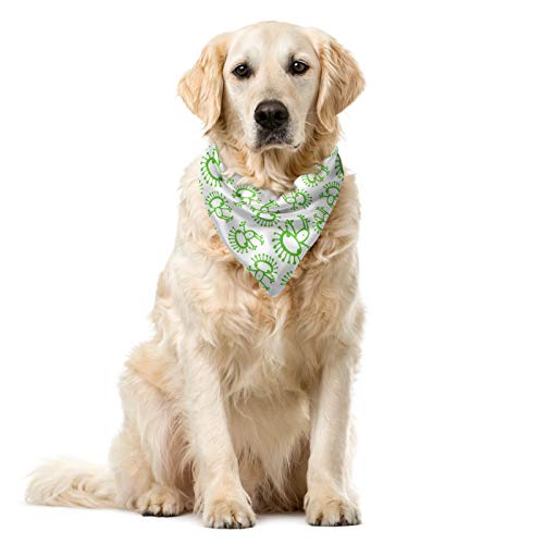 ABAKUHAUS Ausländer Haustier Bandana, Doodle Monster, 55x55 cm, Lime Green von ABAKUHAUS