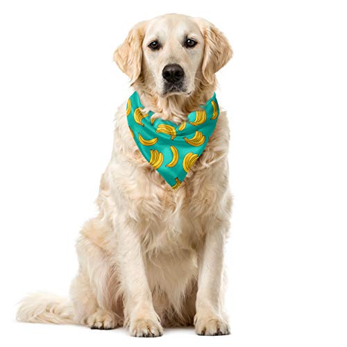 ABAKUHAUS Banane Haustier Bandana, Tropic Fruit Vivid, 40x40 cm, Teal Yellow von ABAKUHAUS