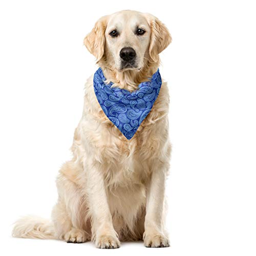 ABAKUHAUS Blaues Paisley Hundehalsband Bandanas, Blau Hellblau von ABAKUHAUS