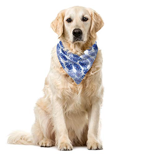 ABAKUHAUS Blumig Hundehalsband Bandanas, Blau von ABAKUHAUS