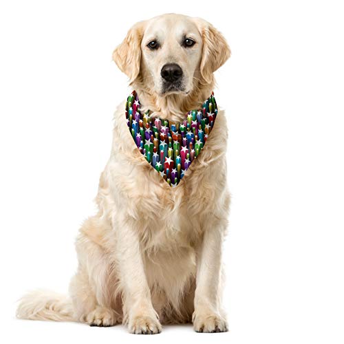 ABAKUHAUS Bunt Haustier Bandana, Sterne Disco, 40x40 cm, Mehrfarbig von ABAKUHAUS