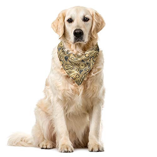 ABAKUHAUS Erdfarben Hundehalsband Bandanas, Grau Gelb von ABAKUHAUS