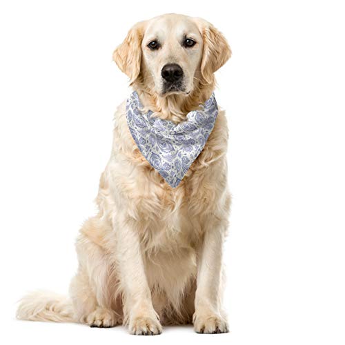 ABAKUHAUS Ethnisch Hundehalsband Bandanas, Dunkelblau Weiß von ABAKUHAUS