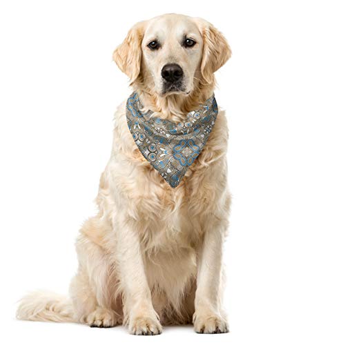 ABAKUHAUS Ethnisch Hundehalsband Bandanas, Weiß Blau Tan von ABAKUHAUS