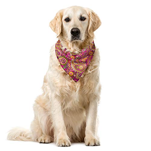 ABAKUHAUS Hippie Hundehalsband Bandanas, Rosa Orange Apfelgrün von ABAKUHAUS