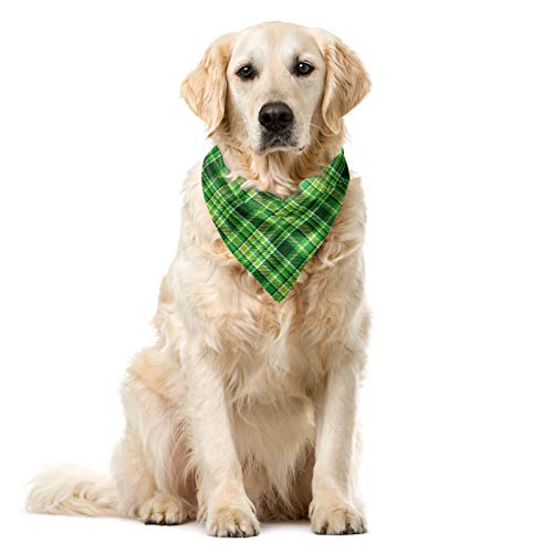 ABAKUHAUS Kariert Haustier Bandana, Irish Mosaic Grün, 55x55 cm, Smaragd Lime Green White von ABAKUHAUS