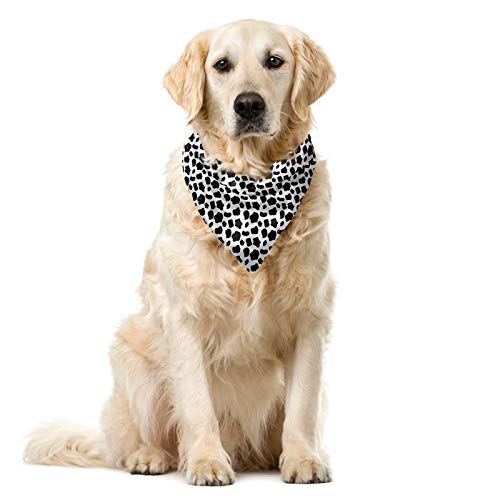 ABAKUHAUS Kuh-Druck Haustier Bandana, Kuh-Haut mit Spots, 55x55 cm, Weiß schwarz von ABAKUHAUS