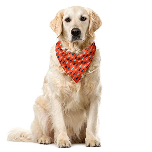 ABAKUHAUS Orange Hundehalsband Bandanas, Blau Lachs Teal von ABAKUHAUS