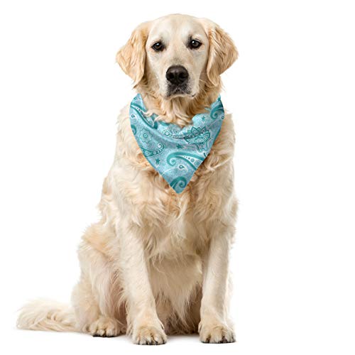 ABAKUHAUS Paisley Hundehalsband Bandanas, Hellblau Teal von ABAKUHAUS