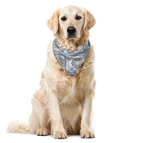 ABAKUHAUS Türkisches Muster Hundehalsband Bandanas, Blasses Violett Weiß Grau von ABAKUHAUS