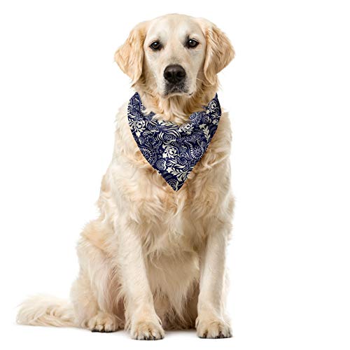 ABAKUHAUS orientalisch Hundehalsband Bandanas, Marineblau Creme von ABAKUHAUS