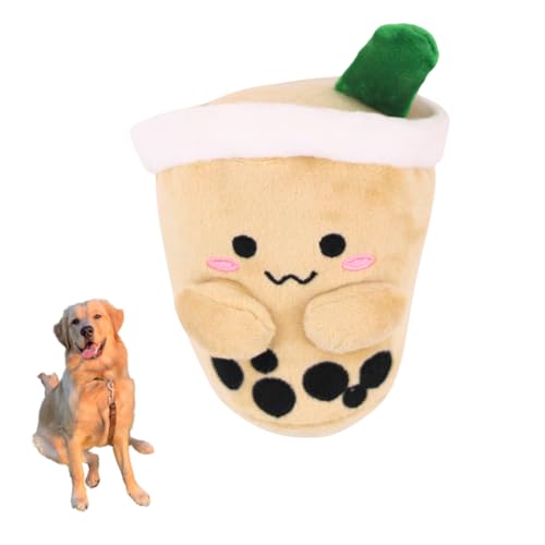 ABC PLUSH Boba Milchtee Hundespielzeug, quietschend, Plüsch, Braun von ABC PLUSH