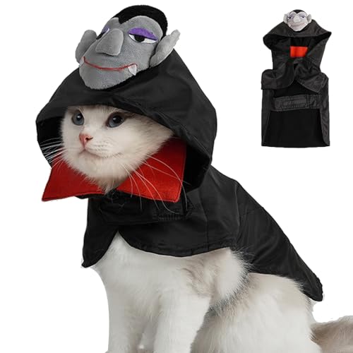 ABLAZEZAI Haustier-Halloween-Kostüm, Katzenparty, Cosplay, Kapuzenpullover, festliche Karnevalskleidung, Halloween-Kleidung für Katzen und Hunde, Größe L von ABLAZEZAI