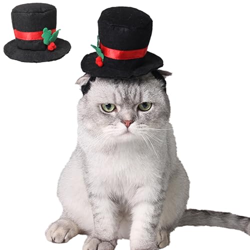 ABLAZEZAI Katzen-Weihnachtshut für Herren, Haustier-Weihnachtskostüme, Kätzchen-Party, Festival, Weihnachten, Kopfbedeckung, Cosplay, Hochzeit, Bekleidungszubehör für kleine Tiere von ABLAZEZAI