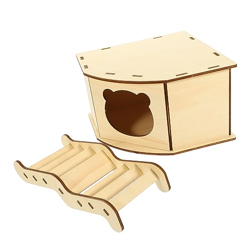 ABOOFAN 1 Satz Hamster Holzhaus DIY Zusammengebautes Spielzeug Kleintier Lebensraum Dekoration Hamsterstandplattform Kleines Tierhaus Aus Holz Hamster-kletterleiter Hölzern Klettern Igel von ABOOFAN