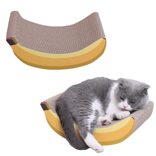 ABOOFAN 1 Stück Bananenförmiges Katzenkratzbrett Aus Wellpappe Sicher Unschädlich Kreatives Musterdesign Stundenlange Unterhaltung für Ihre Katze von ABOOFAN