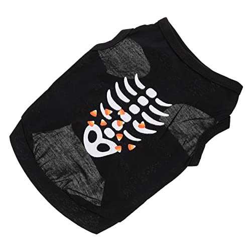 ABOOFAN 1stk Halloween-haustierweste Hundegeisterkleidung Phalloween-welpen-Outfits Halloween-haustierkleidung Skelettweste Haustier-Halloween-Hoodie Baumwolljersey Hündchen Weicher Mantel von ABOOFAN