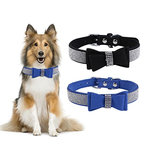 ABOOFAN 1Stk Hot Diamond Hundehalsband Welpen Haustiere Fliegen Glockenhalsband für Haustiere Hundehalsband aus Filz Haustier Hundehalsband Strasssteine Krawatte Halskette von ABOOFAN