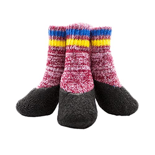 ABOOFAN 2 Paar rutschfeste Stiefeletten Für Hunde Hund Wanderschuhe rutschfeste Haustier Socken Weihnachtskostüm Zubehör Haustier Sockenschuhe Warm Halten Warme Stiefel von ABOOFAN