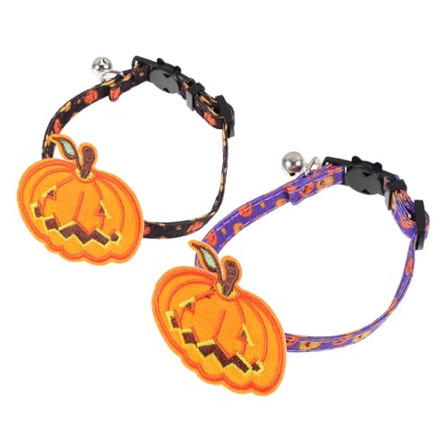 ABOOFAN Halloween-katzenhalsband Kürbis-Halskette Verstellbares Hundehalsband Weiches Polyester-glockenhalsband Zum Verkleiden Von Haustieren für Partys von ABOOFAN