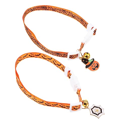 ABOOFAN 2st Haustierhalsband Kleines Katzenhalsband Hundehalsband Für Halloween Halsband Für Hunde Halloween-haustierhalsbänder Halloween-welpenhalsband Polyester Zubehör Kätzchen von ABOOFAN