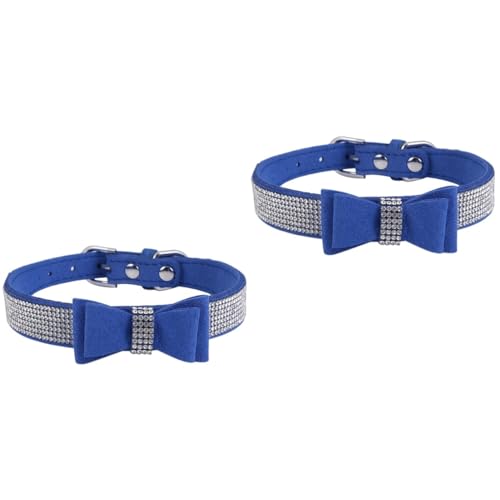 ABOOFAN 2 STK Hot Hundehalsband Verstellbares Hundehalsband Hundefliege Strassschmuck Haustierfliege Mit Glockenhalsband Für Haustiere Glitzer Fliege Mit Halskette von ABOOFAN