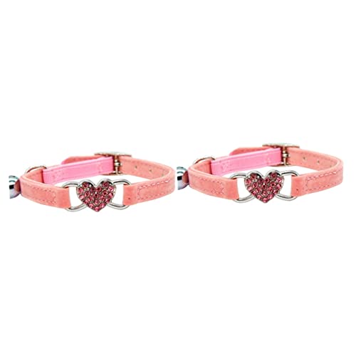 ABOOFAN Glöckenkette Katze 2 STK Für Für Kleine Hunde Haustierzubehör Katzenzubehör Katzengeschenke Katzenkette Aus Strass Verstellbares Katzenhalsband Liebe Seil von ABOOFAN