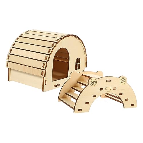 ABOOFAN 2 Stücke Holz Hamster Hideout Chinchilla Hideout Spielzeug Ratte Pet Spielzeug Holz Brücke Sicher Material von ABOOFAN