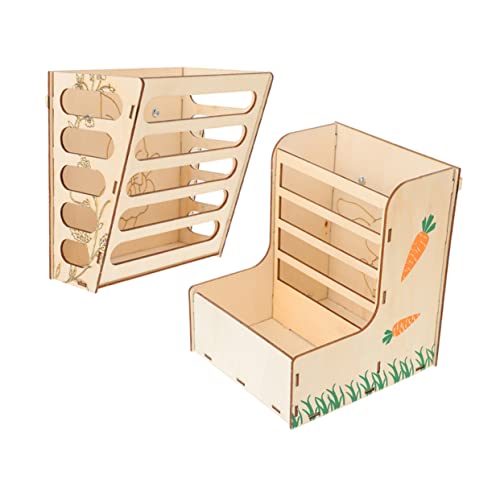 ABOOFAN Feste Stil Feeder 2pcs Holz Feeder Heu Dispenser Tragen-beständig Rack Zubehör für von ABOOFAN