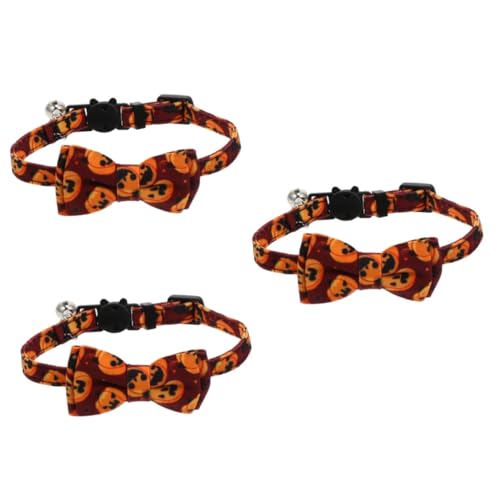 ABOOFAN 3 Stück Haustierhalskette Katzenhalsdekor Hundehalsband Halloween Haustierhalsband Schleife Hundefliege Verstellbares Halsband Haustierfliege Zubehör von ABOOFAN