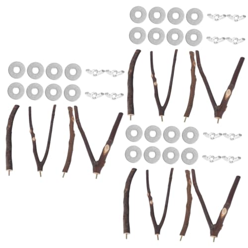 ABOOFAN 3 Sätze Papageienzweig Stehbar Spielzeug Vögel Haustier Vogel Hölzern von ABOOFAN