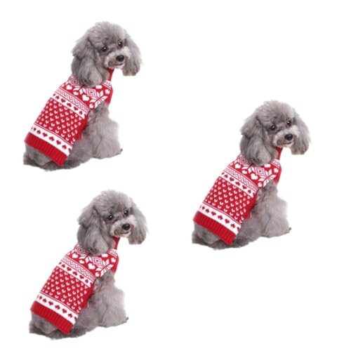 ABOOFAN 3st Weihnachtshundekostüm Weihnachtskleidung Für Haustiere Weihnachtstierbedarf Winterkleidung Für Haustiere Weihnachts-Haustier-Bodysuit Hundepullover Weihnachten Hundekleidung von ABOOFAN