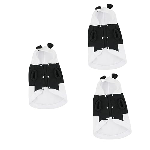 ABOOFAN 3 STK Panda-Haustier-Kleidung Haustierkleidung Katzenkostü Pyjama Kleider Pandaförmiges Kostü Herbst Winter Hundebekleidung Halloween Verwandlungs-Outfit Pullover Hundekleidung von ABOOFAN