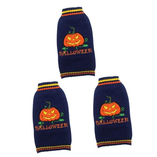 ABOOFAN 3St Strickpullover Hund kürbis Mantel Halloween-Katzenanzug warme Pullover Halloween-Hundekostüm Kleiner Hundepullover Haustierkleidung Warmes Kostüm für Hund Dämon Hundekleidung von ABOOFAN