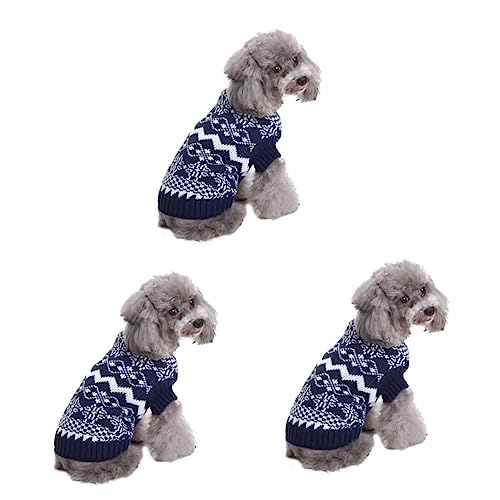 ABOOFAN Kleider 3st Welpenpullover Rollkragen Strickkleidung Hundepullover Halloween Winterkleidung Hundekleidung von ABOOFAN