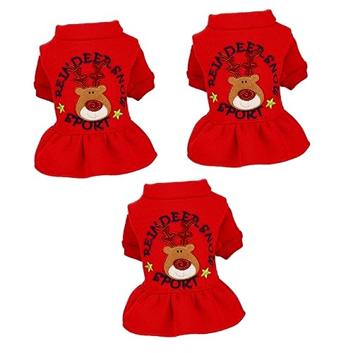 ABOOFAN 3 STK Kätzchen-Pullover Hundekostüme Für Kleine Hunde Weihnachtshunderock Hundebekleidung Für Kleine Hunde Weihnachtskatzenrock Hunde-Outfits Kätzchen-Kleidung Haustier Hund Mantel von ABOOFAN