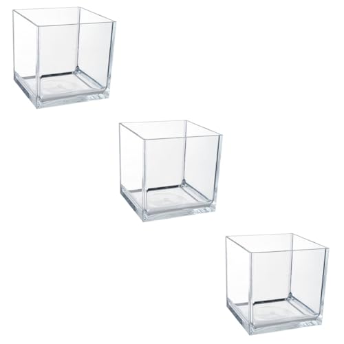 ABOOFAN 3St Mini-Aquarium Hausversorgung Goldfischglas aus Glas Kleiner Plastikbehälter Wohnaccessoire Transparenter Goldfischbeckenhalter Haushalt Betta Fisch kleines Fischbecken Panzer von ABOOFAN